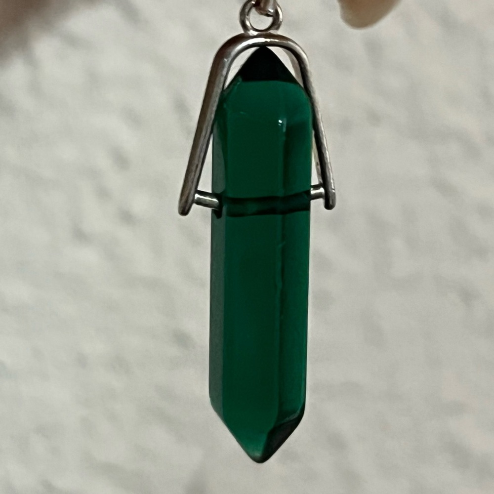 Alex And Ani May Emerald Glass Spike Necklace Pendant - Picture 3 of 6